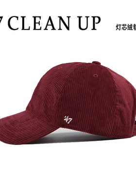 47brand灯芯绒棒球帽子秋冬百搭