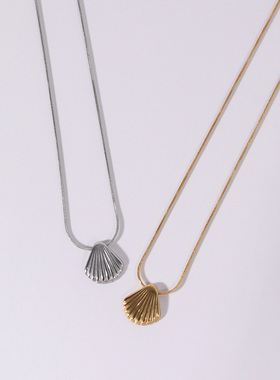 FourPin钛钢贝壳项链男女百搭