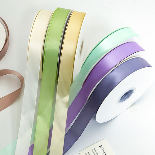 2.5cm纯色涤纶丝带花束礼物礼品蝴蝶结绸带缎带手工diy花店用品 - 图3