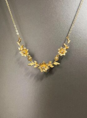 Vintage古着 Flourishing flowers leave气质项链