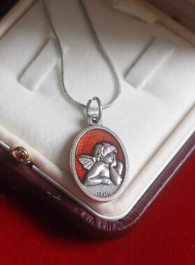 古着小众设计双面天使项链