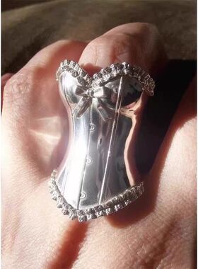 公主裙摆 法式淑女风银色戒指女小众设计个性独特不撞款百搭指环