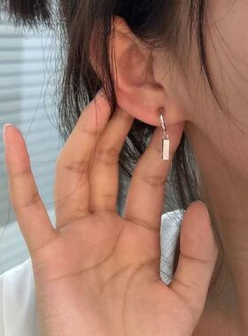 【无耳洞入】简约几何小银条吊坠无痛蚊香盘耳夹百搭个性耳骨夹女