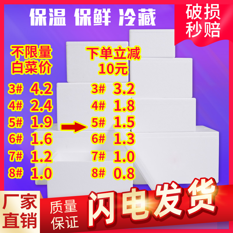 泡沫箱快递专用保温箱 摆摊商用水果冷冻邮政3.4.5.6.7号种菜盒子 - 图1