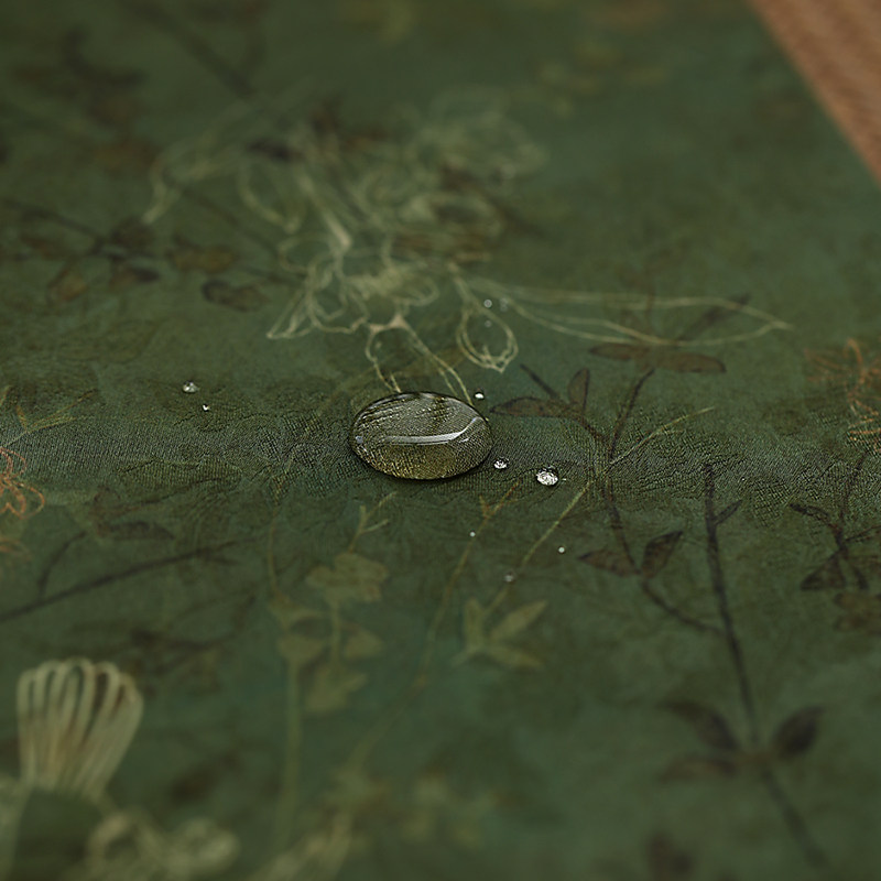 中国风茶席长桌旗云纱绿色双面防水茶桌干泡垫子茶台桌布中式禅意,淘宝优惠券,粉丝福利购,淘宝优惠卷