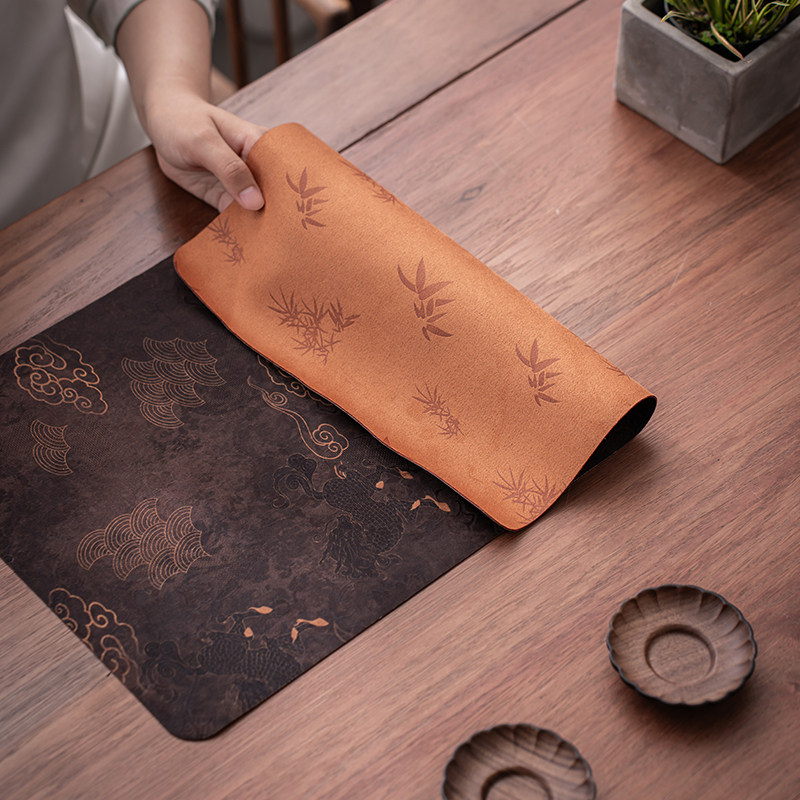 高端茶席垫子防水主人位轻奢侘寂风新中式干泡台桌布桌旗茶旗云纱,淘宝优惠券,粉丝福利购,淘宝优惠卷