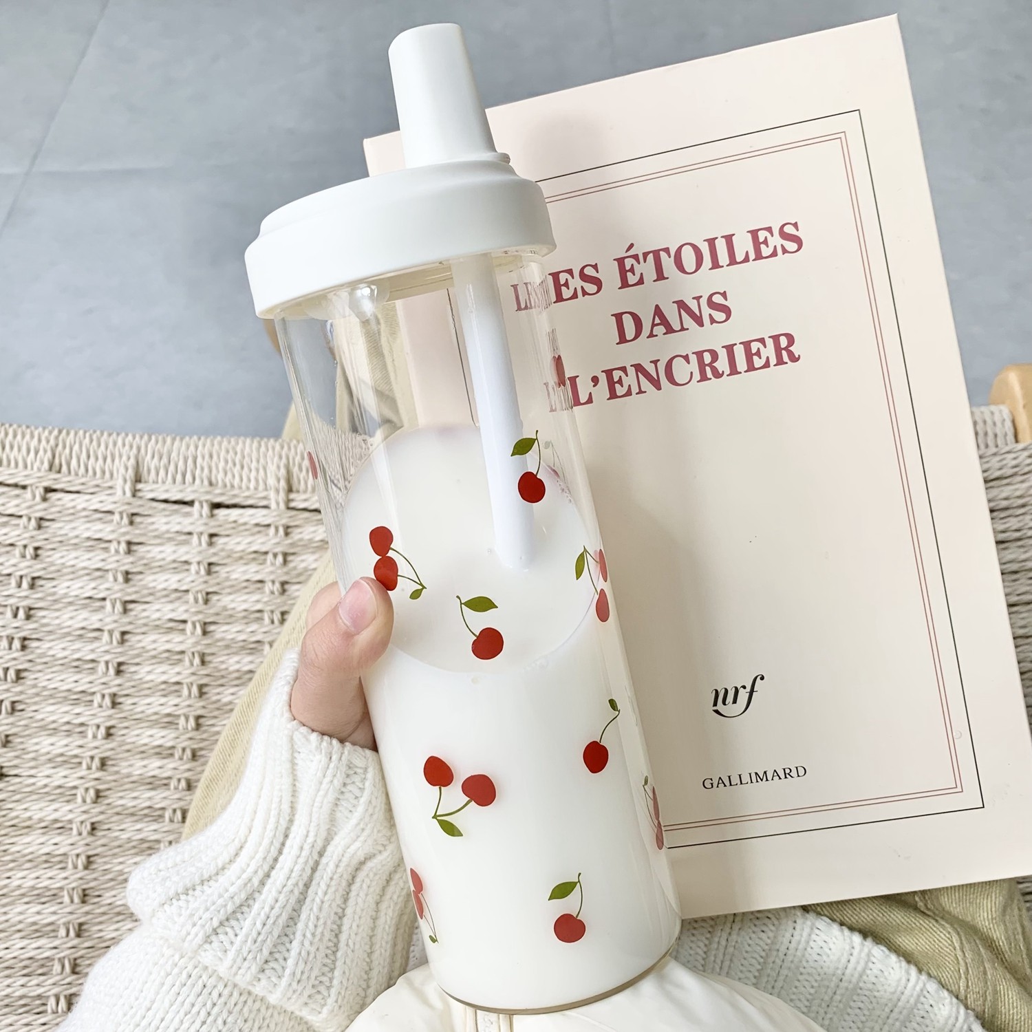 高级感玻璃杯大容量随行吸管杯学生用ins风夏季果汁柠檬杯奶茶杯,淘宝优惠券,粉丝福利购,淘宝优惠卷