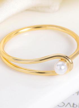 Pearl Temperament Rings For Women Simple Romantic Wedding Ri