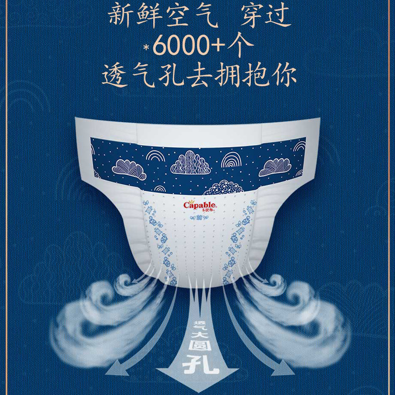 卡比布国潮纸尿裤NB68片新生宝宝初生尿不湿婴儿超薄透气