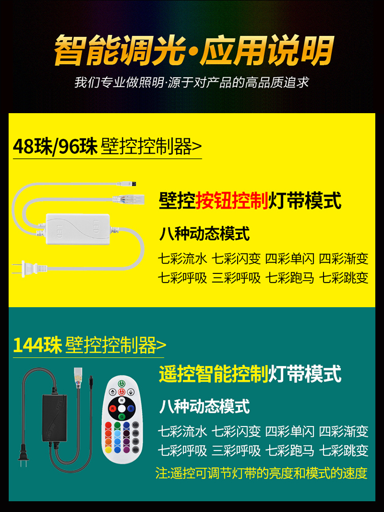 跑马灯彩灯led七彩户外防水流水变色霓虹灯带220软灯条闪带条招牌 - 图3