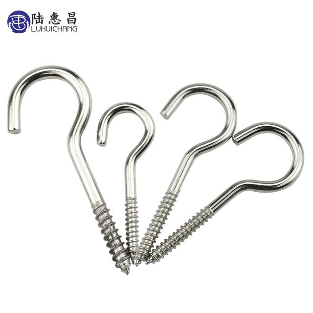Nickel-plated self-tapping ring iron hook hardware wood screw