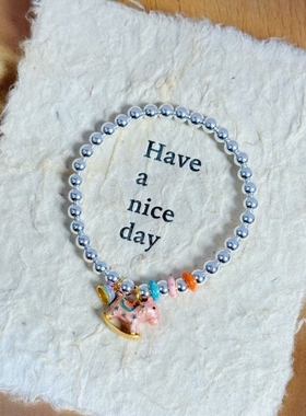 足银999精品小木马手链国潮小众百搭情人节礼物