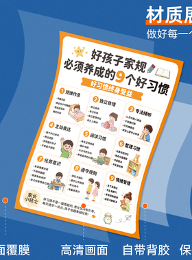 好孩子家规9个好习惯亲子墙贴