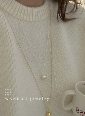 豌豆饰物925银球球毛衣链