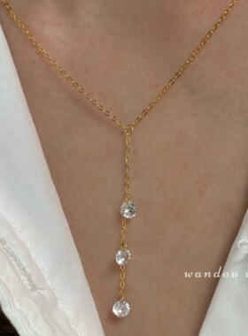 闪钻项链豌豆饰物纯银高级感