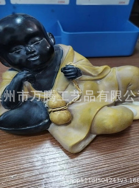 中式禅意小和尚摆件桌面客厅酒柜家居装饰树脂工艺品工厂手工仿古
