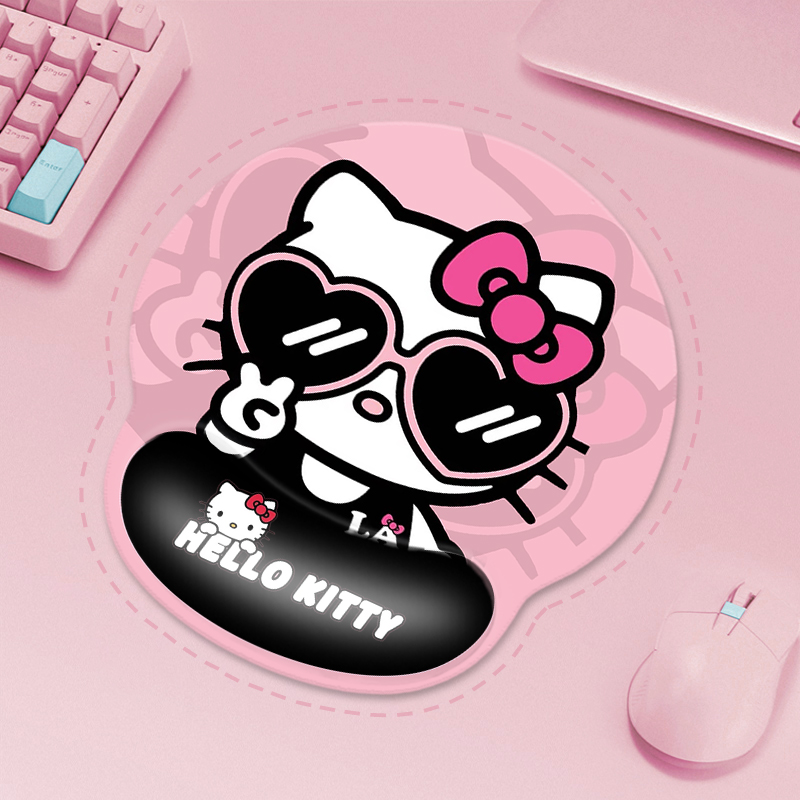 hellokitty鼠标垫护腕键盘手托女生桌垫电脑垫硅胶滑鼠垫办公桌垫 - 图3