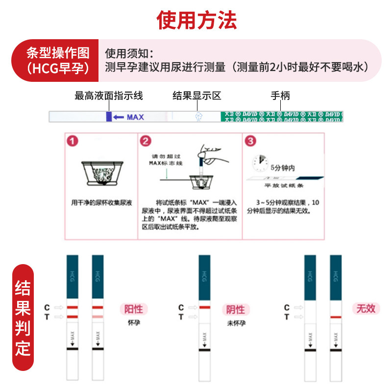 大卫hcg检测条gk早早孕试纸 广云堂大药房验孕试纸/排卵试纸