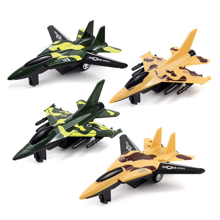 工厂回力飞机儿童玩具 男孩迷彩军事战斗机模型 幼儿园礼品