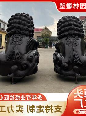 铸造气势雄伟故宫门狮铜雕锻铜欧洲狮雕塑小区门口摆件
