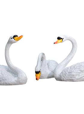 户外花园大水池仿真鸳鸯浮水青蛙天鹅摆件庭院绿头鸭水面动物装饰