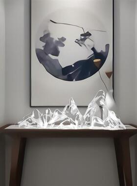 创意透明树脂雕塑假山摆件现代酒店客厅办公室桌面家居玄关装饰品