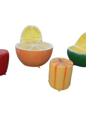 玻璃钢创意水果桌椅雕塑商场地产小区别墅休闲座凳摆件椅子装饰品