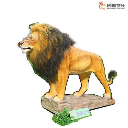 博物馆公园仿真动物狮子真实毛发触感感应互动景观科普装置,淘宝优惠券,粉丝福利购,淘宝优惠卷