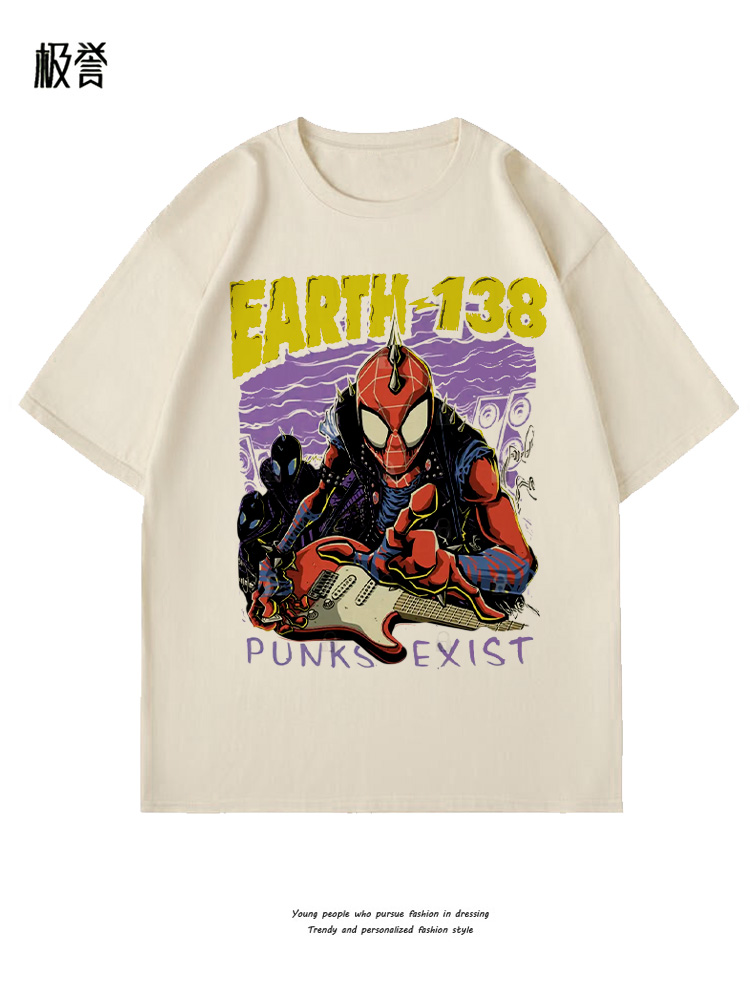 蜘蛛侠Spider-man earth 138 punks exist T恤T shirts夏穿搭tee-图0