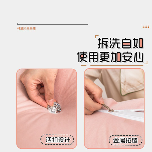 公主床头软包靠背垫2025新款榻榻米女孩靠枕防撞软垫床上靠垫拆洗 - 图2