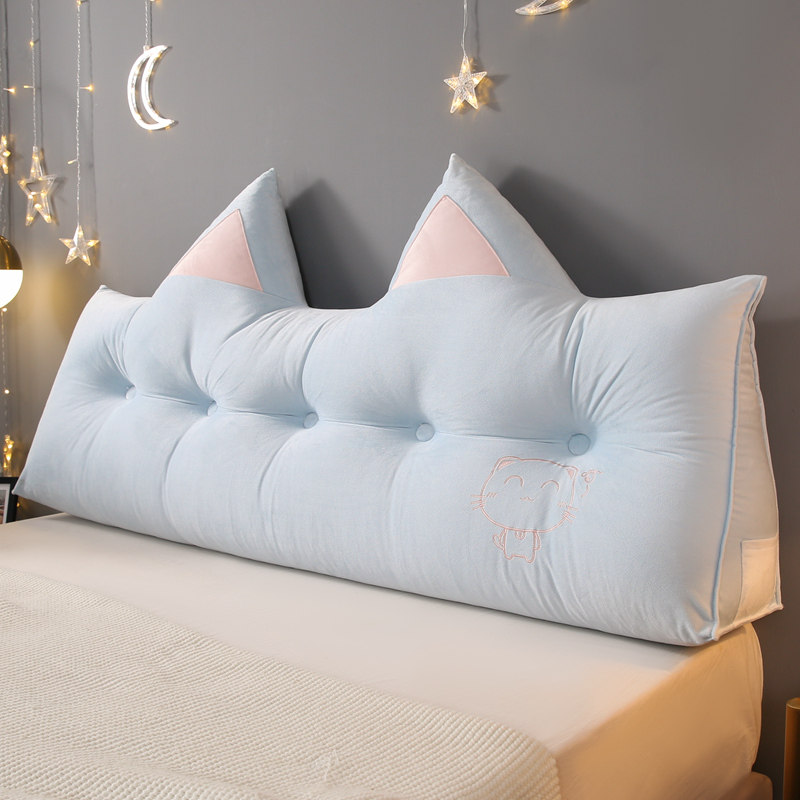 可可爱爱三角床头靠枕天蓝网红抱枕 欣红霖床头靠垫