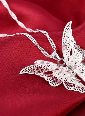 hollow butterfly necklace Female choker 蝴蝶项炼翅膀吊坠饰品