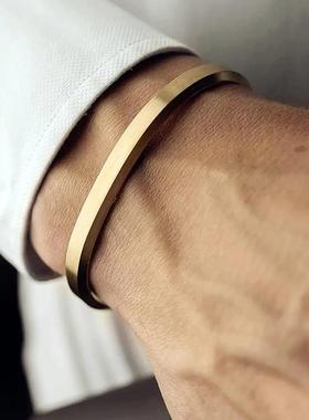 Luxury Fashion Stainless Steel Cuff Bracelet for Men Couples