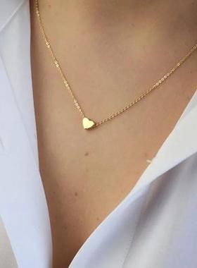 New Minimalist Clavicle Necklaces for Women Tiny Heart LOVE