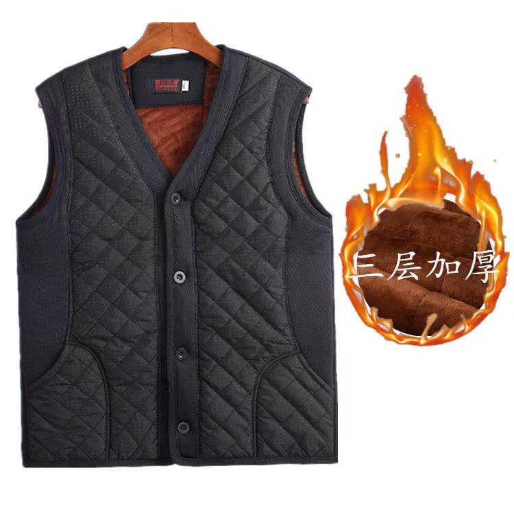 冬季爷爷坎肩马甲时尚中老年加厚保暖马夹爸爸驼绒外套男舒适抗寒,淘宝优惠券,粉丝福利购,淘宝优惠卷