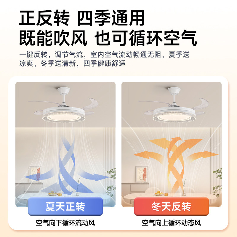 风扇灯2026新款餐厅客厅现代家用吊扇灯一体大风力静音全光谱护眼,淘宝优惠券,粉丝福利购,淘宝优惠卷