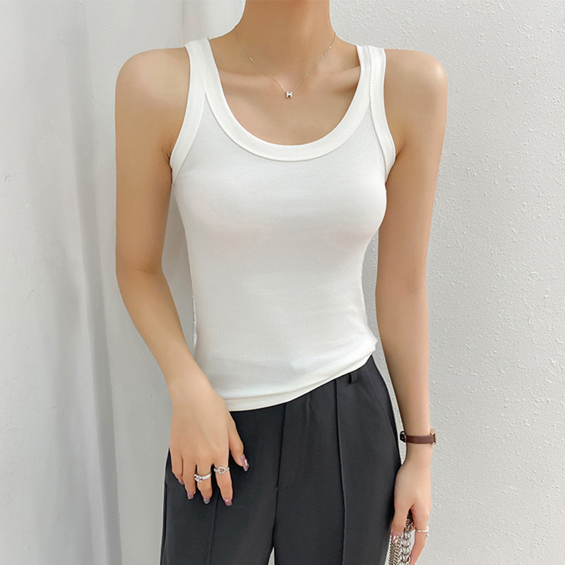辣妹吊带上衣女2023夏季新款韩系u领背心无袖纯色修身内搭打底t恤,淘宝优惠券,粉丝福利购,淘宝优惠卷