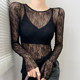 ເສື້ອຢືດ lace bottoming ຄໍບາງໆໃນລະດູໃບໄມ້ຫຼົ່ນຂອງແມ່ຍິງ