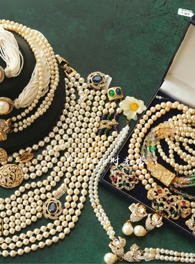 胸针法国珍珠项链古董珍珠