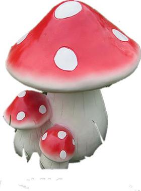 户外发光仿真蘑菇园林景观装饰幼儿园房地产卡通植物玻璃钢大摆件