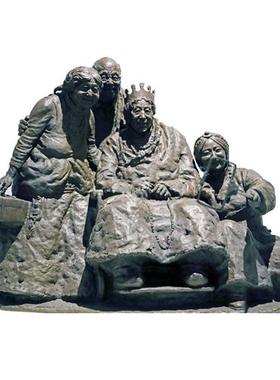 玻璃钢民俗雕塑定制大型户外藏族蒙古族人物铸铜雕像景观落地摆件