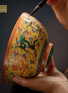 景德镇陶瓷九龙轻奢高档装饰摆件