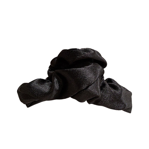 高级缎面大号发抓夹轻奢褶皱后脑勺夹子鲨鱼夹2024新款女发卡头饰 - 图3