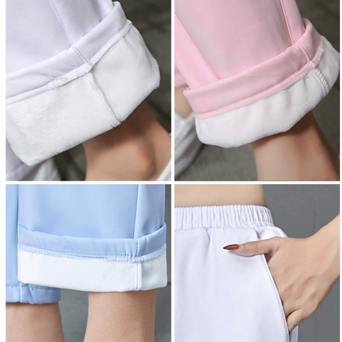 Униформа медсестры, утепленные белые синие розовые демисезонные рабочие штаны, большой размер, эластичная талия