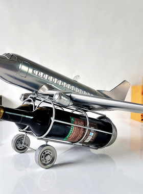 铁艺复古飞机模型摆件酒水收纳