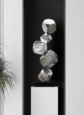 客厅不锈钢金属装置摆设售楼处艺术雕塑酒店走道大型落地抽象摆件