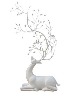 不锈钢镂空鹿摆件酒店房地产草坪玻璃钢大长角鹿雕塑别墅会所装饰