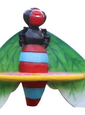 卡通蜜蜂摆件户外玻璃钢公园草地售楼部庭院坐凳装饰仿真动物雕塑