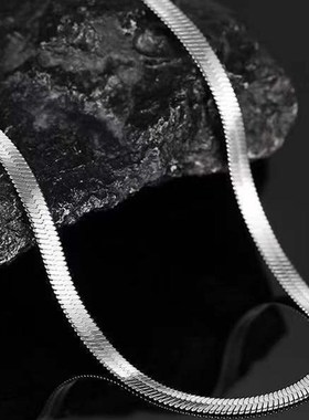 FDK钛钢蛇骨链男m潮流嘻哈百搭配饰扁条素链刀片链新款高级毛衣链