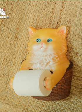 创意小猪纸巾架壁挂卫生间厕所摆